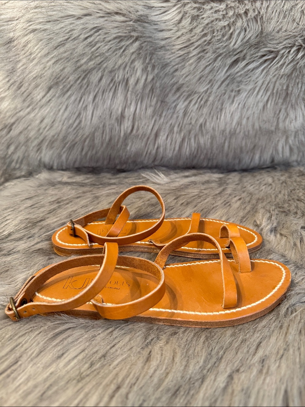 K.Jacques Tan Leather Strappy Women's Sandals Size 38
